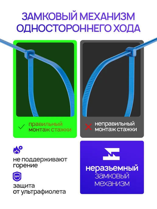 WILD ALL Стяжки пластиковые цветные 2,5х100мм 100 шт, 100 шт, фото 5