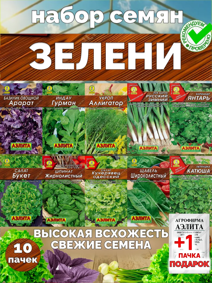 Семена зелени укроп петрушка салат шпинат базилик щавель