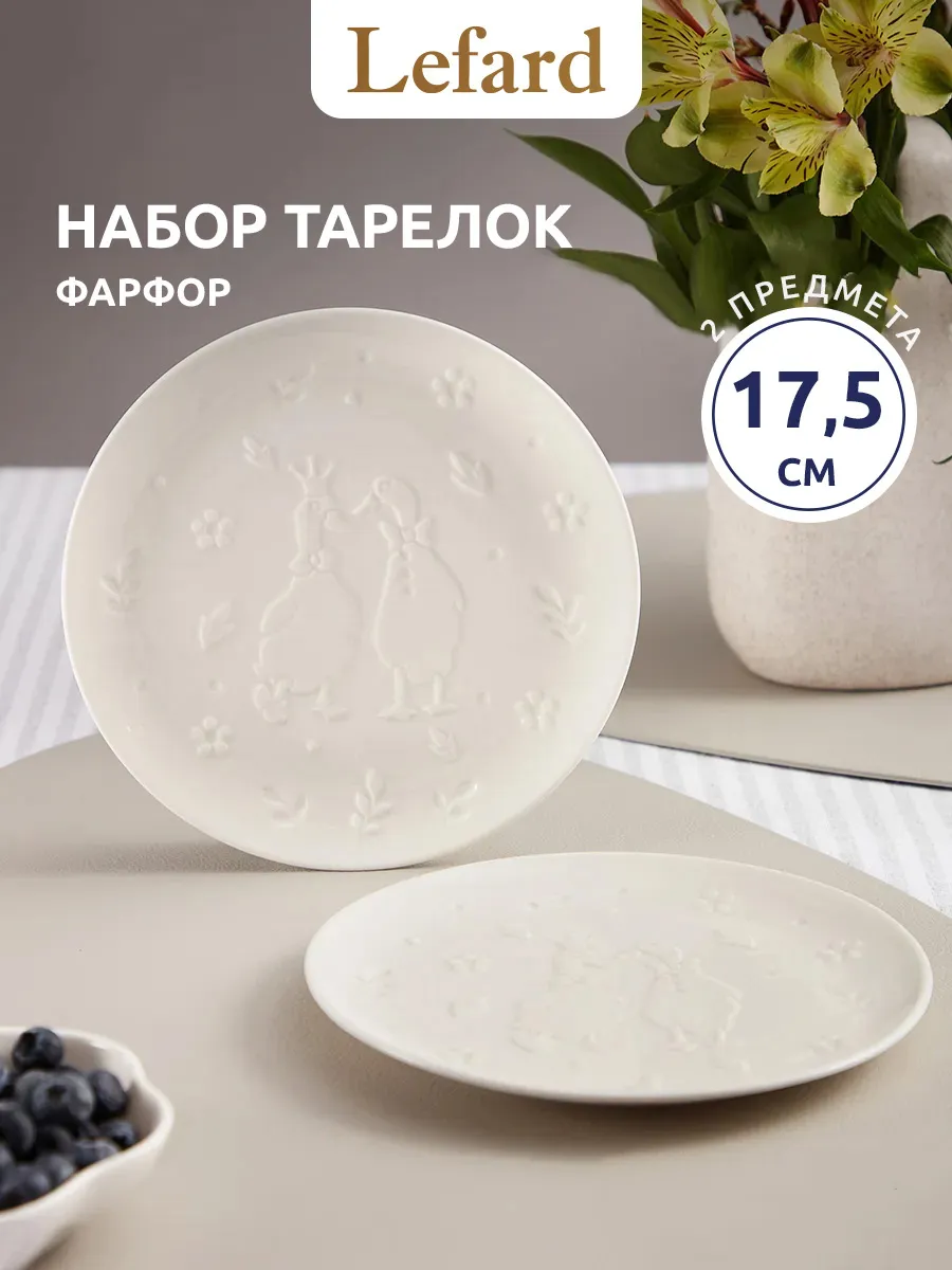 Набор тарелок закусочных 2 шт 17.5 см фарфор