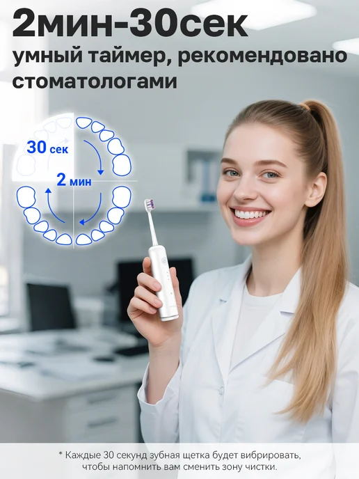 JOYTEC Зубная щетка электрическая с колебаниями и вибрацией O1, белый, фото 8