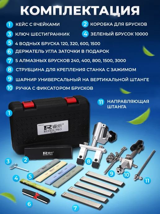 RUIXIN PRO Станок для заточки ножей кейс ножеточка, черный, фото 2