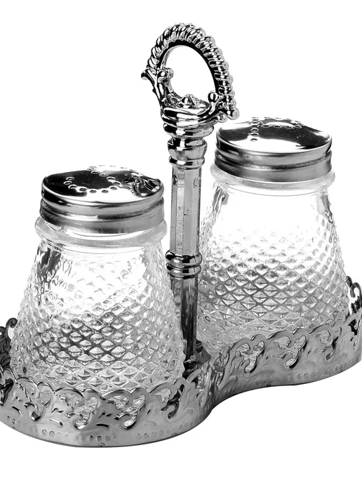 Набор для специй на стол на подставке стекло нержавейка 2 шт - фото 8