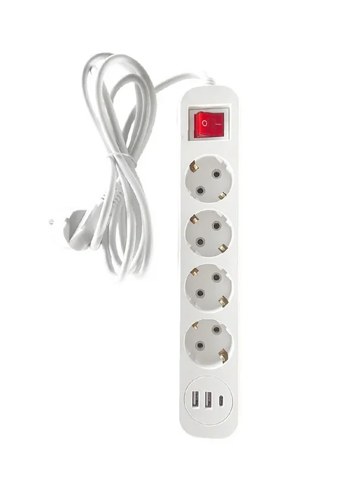 Lira Сетевой фильтр LRFI143W 4 розетки, 2xUSB, 1xUSB-TypeC, 3 м, 3 м, фото 4