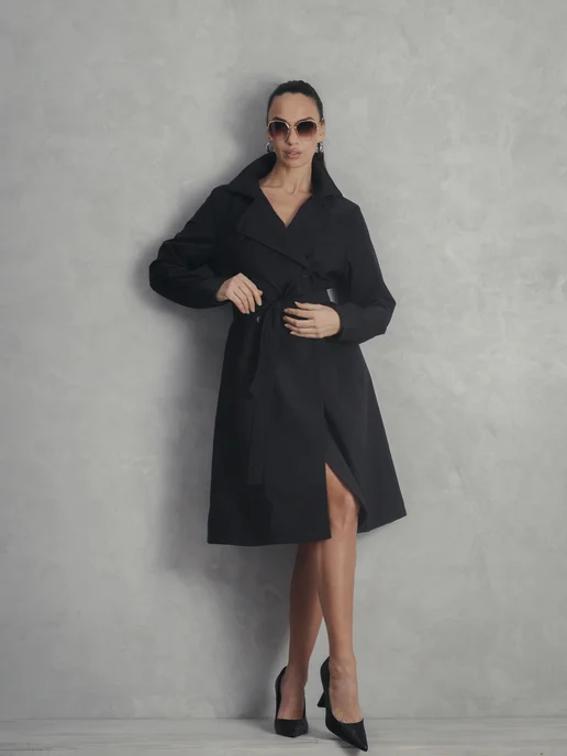 ROSSO BRAND Плащ короткий демисезонный, черный, фото 5
