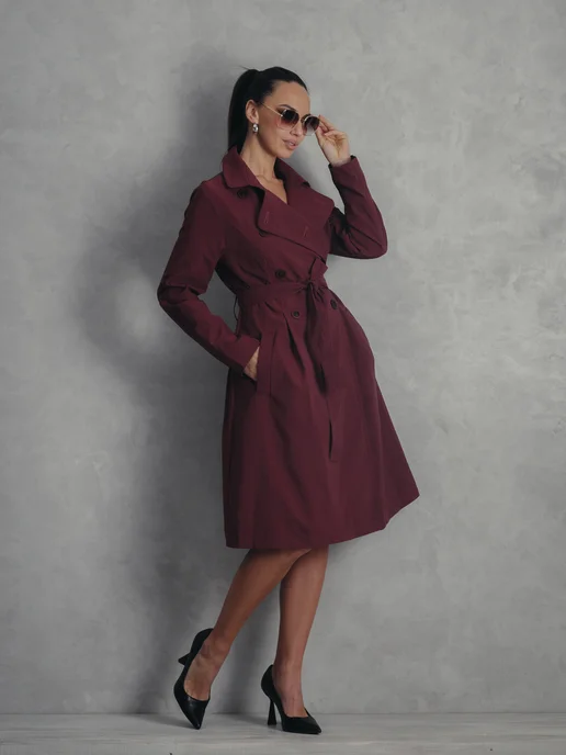 ROSSO BRAND Тренчкот демисезонный, фиолетовый, фото 2