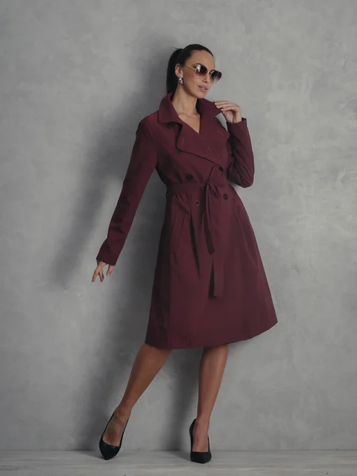 ROSSO BRAND Тренчкот демисезонный, фиолетовый, фото 7