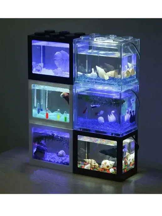 nezz Мини аквариум с подсветкой 16x14.5 см белый, 16x14.5 см, белый, фото 8