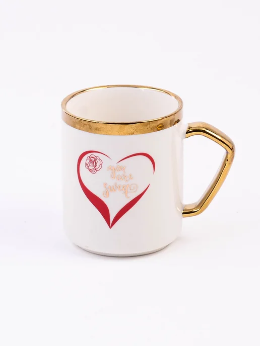 Кружки для чая большие фарфор набор 4 штуки на подставке - фото 8