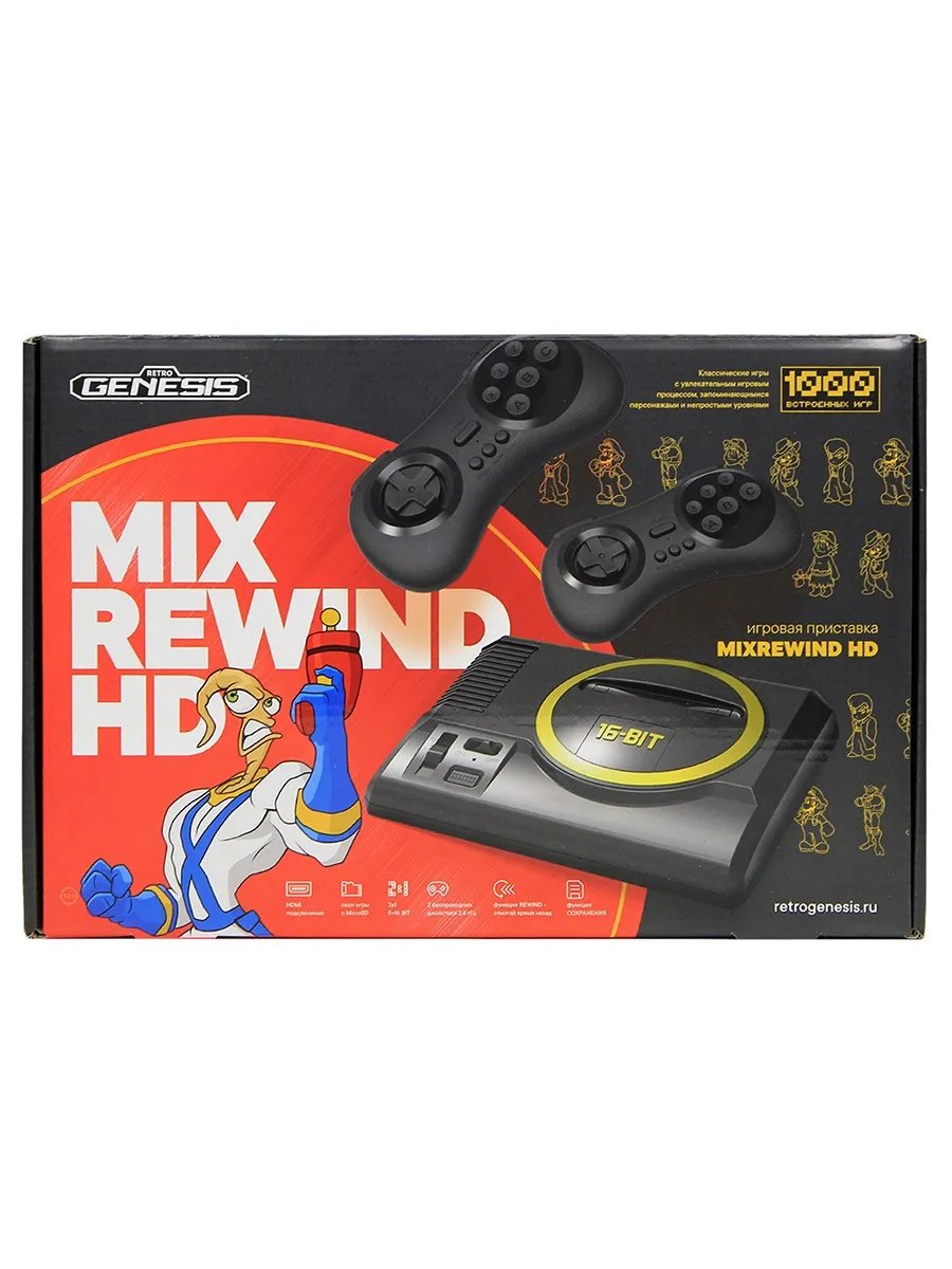 Игровая приставка Retro Genesis MixRewind HD 1000 8+16Bit