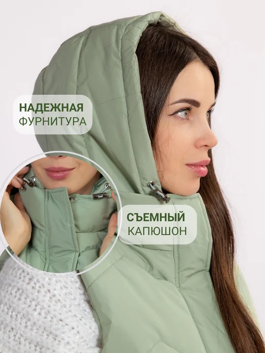 KEILY MODA Жилетка утепленная стеганая с капюшоном, зеленый, фото 3