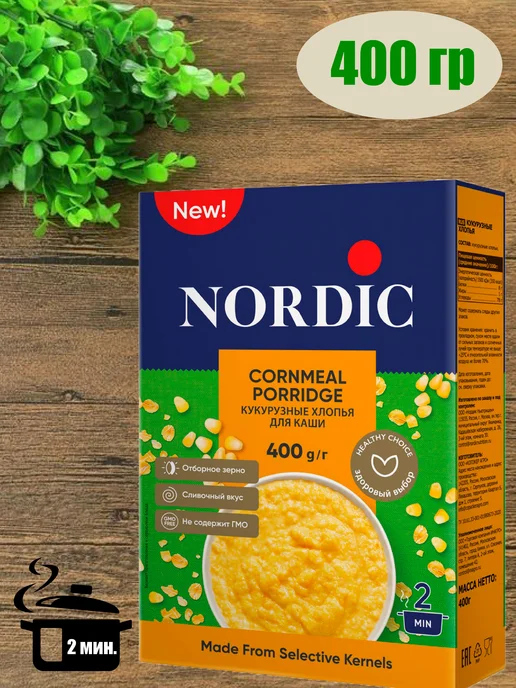 NORDIC Хлопья кукурузные 400 г. 1 пачка, 400 г, фото 2
