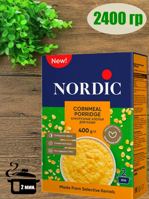 NORDIC Хлопья кукурузные 400 г. 6 пачек, 400 г, фото 2