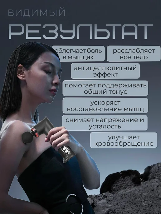 Ivaan Store Перкуссионный массажер для всего тела, черный, фото 6