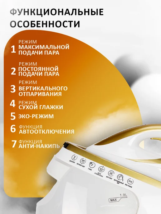 Парогенератор для одежды 3000Вт SG3081 паровой удар, 3000 Вт, фото 3