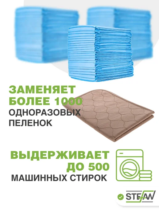 Stefan Пеленка многоразовая непромокаемая впитывающая 40х60 см, 60x90 см, фото 6