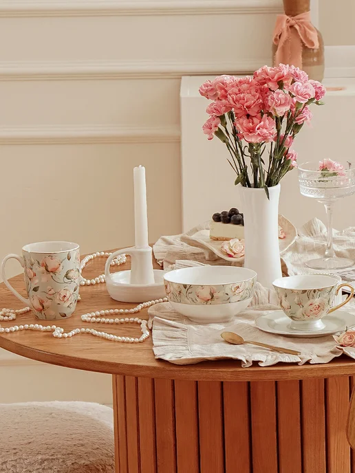 Тарелка десертная d=20,5 см Pink O'hara фарфоровая, розовый, фото 6