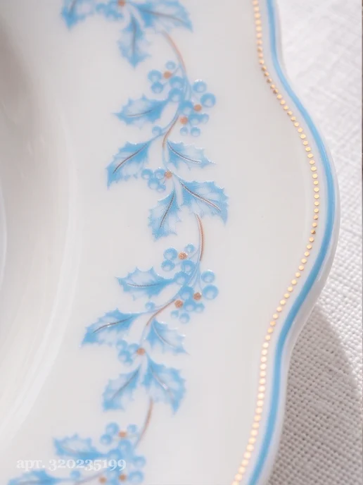 Wilson&Young Тарелка сервировочная d=26,5 см Flowers song фарфоровая, синий, фото 2