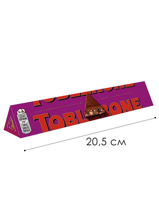 toblerone Молочный шоколад с изюмом и нугой 100 г (1 шт) 3211969, 100 г, 1 шт, фото 3