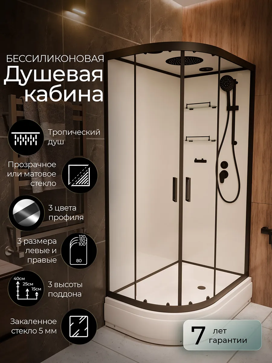 Душевая кабина F412 1R Black