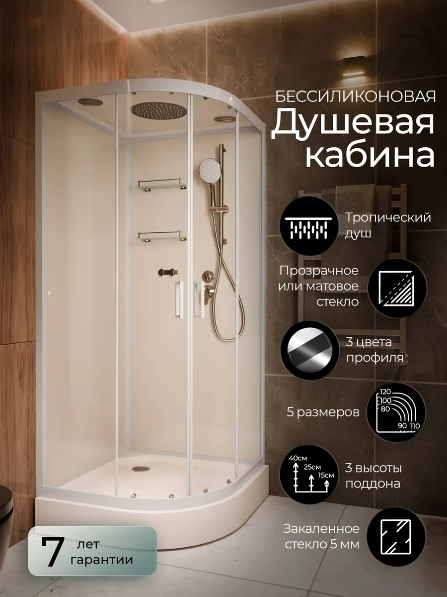 Душевая кабина F409 White без крыши