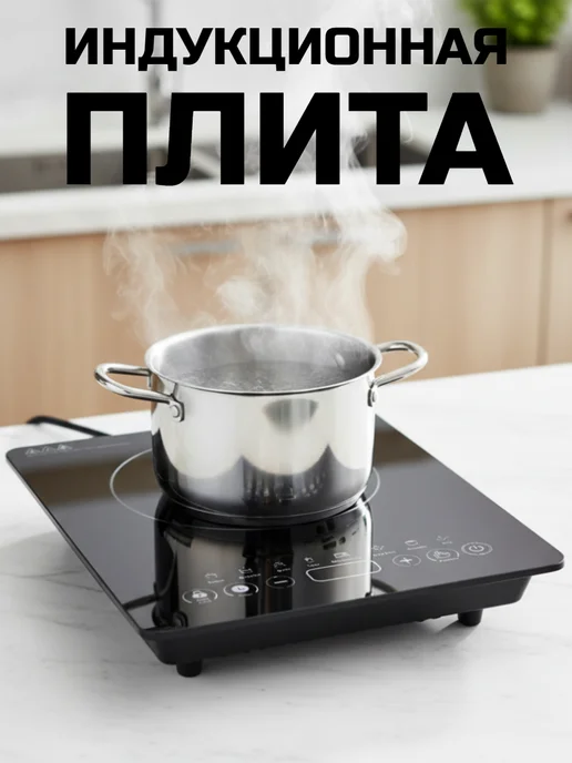 Плиты - HomieLand Плита индукционная настольная, черный