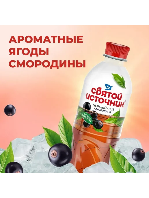 Святой источник Чёрный чай Смородина 0,5л.*12шт, 500 мл, 12 шт, фото 4