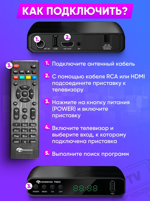 FERDlNAND Приставка для телевизора на 20 каналов, черный, фото 3