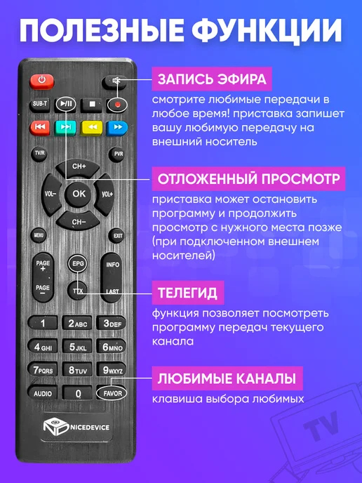 FERDlNAND Приставка для телевизора на 20 каналов, черный, фото 4