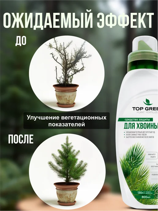 TOP GREEN Удобрение для хвойных растений хвои сада и огорода весна, зеленый, фото 4