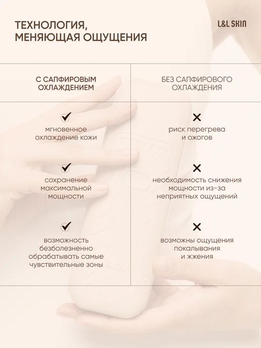 L&L SKIN Лазерный фотоэпилятор с охлаждением Nami, бежевый, фото 4