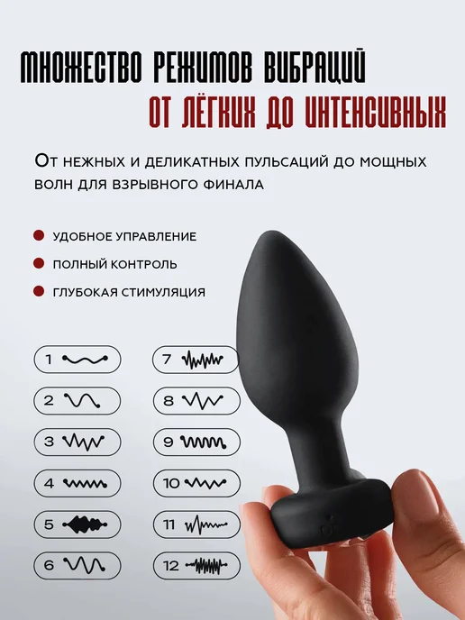 ХОЧУ И ТОЧКА Анальная пробка с вибрацией и пультом, черный, фото 4