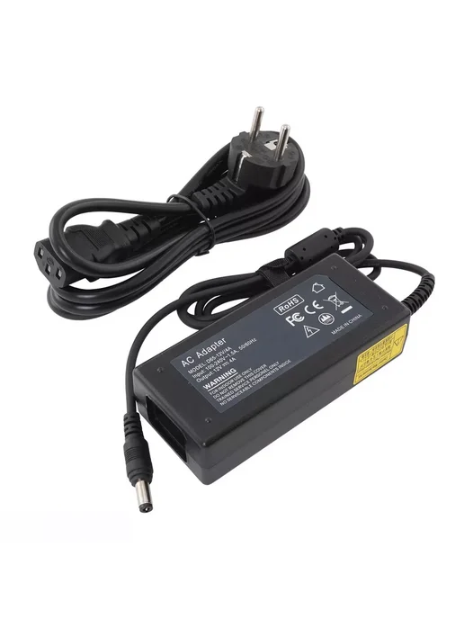 Нет бренда Блок питания для подсветки 12V 4A 48W 5.5х2.5 мм черный, 5.5x2.5 мм, 48 Вт