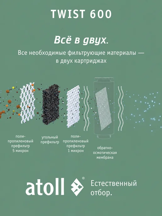 Atoll Фильтр обратного осмоса TWIST 600 (с краном), белый, фото 4