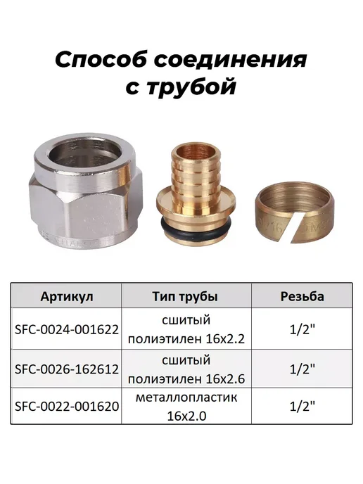 STOUT Коллектор для воды 1" на 2 контура 1 2" (НР, ХВС), серый, фото 3