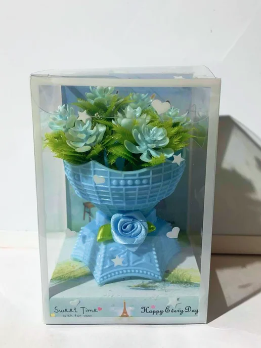 buket.soap Букет искусственных цветов, подарочный набор, голубой, фото 4