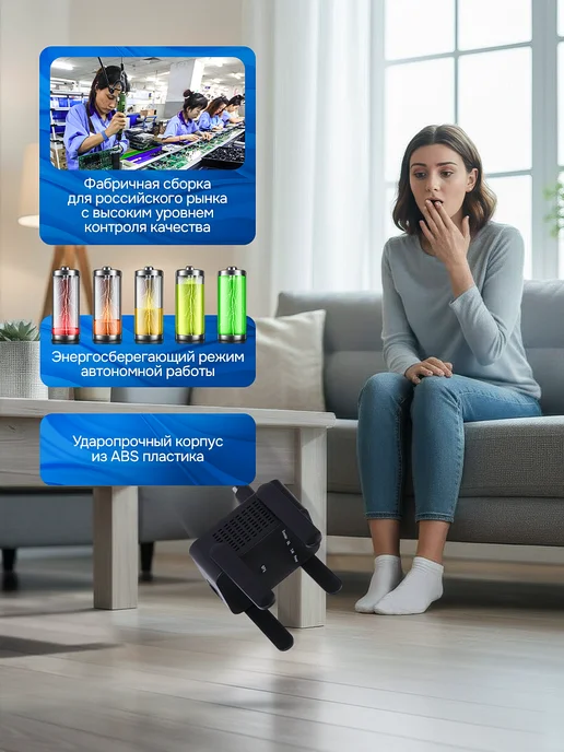 SHIGAWAY Усилитель wi-fi сигнала репитер 2,4-5 Ггц 1200 Мбит с, черный, фото 7