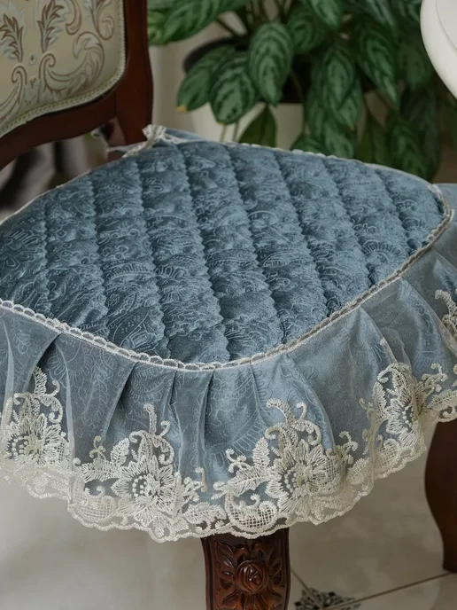 TEXTILE-HOUSE Подушка на стул завязками, голубой, фото 3