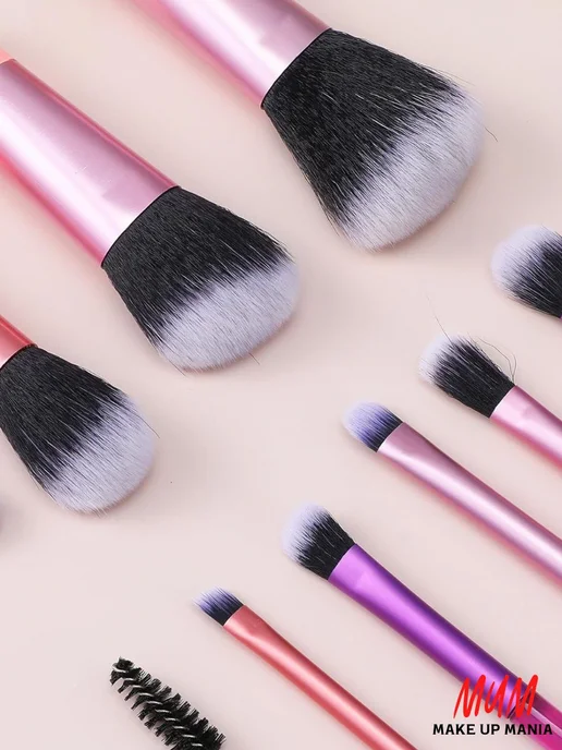 Make Up Mania Дорожный набор косметических кистей в чехле, фиолетовый, фото 7
