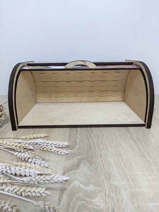 Wood&Art Хлебница с крышкой деревянная Киви, белый, фото 5