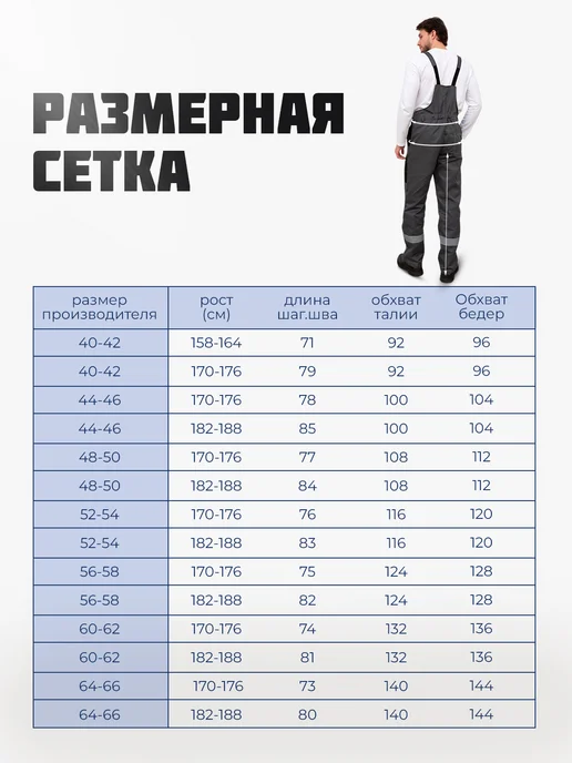 СпецTime Полукомбинезон рабочий, черный, фото 2