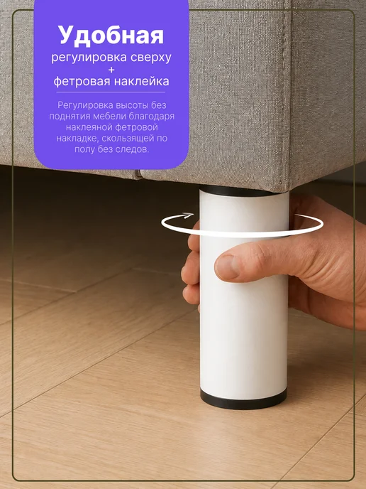 Фабрика мебельной фурнитуры Ножки для мебели регулируемые металлические 25 см хром, белый, фото 7