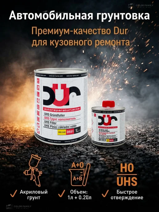 dur Акриловый грунт для авто серый, серый, фото 4
