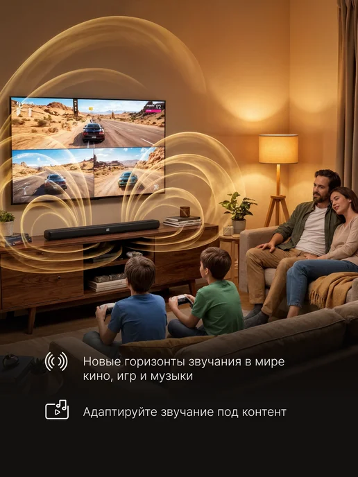 Триколор Саундбар для телевизора, Dolby Atmos, Bluetooth, черный, фото 4