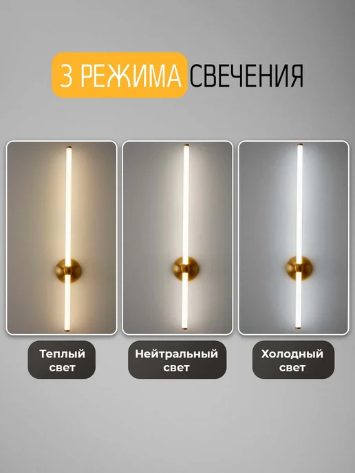 Светильник настенный бра светодиодный, желтый, фото 8