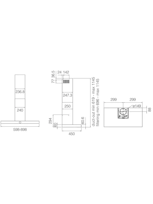 Jetair Вытяжка TOUCH BL A 90, черный, фото 6