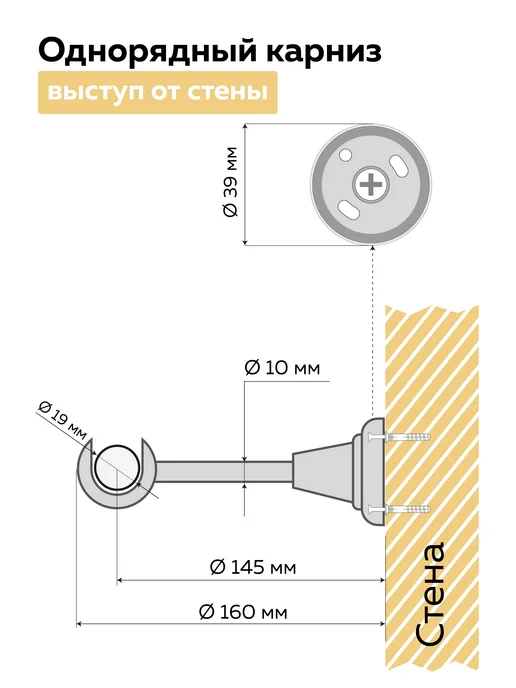 Mirtex Карниз для штор настенный однорядный 231 см, серый, фото 6