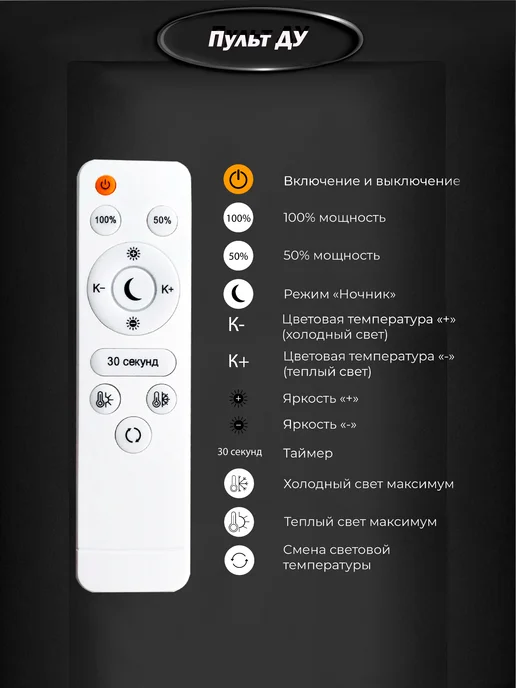 Семь огней Люстра потолочная светодиодная в спальню, черный, в упаковке 2,8 кг, фото 5