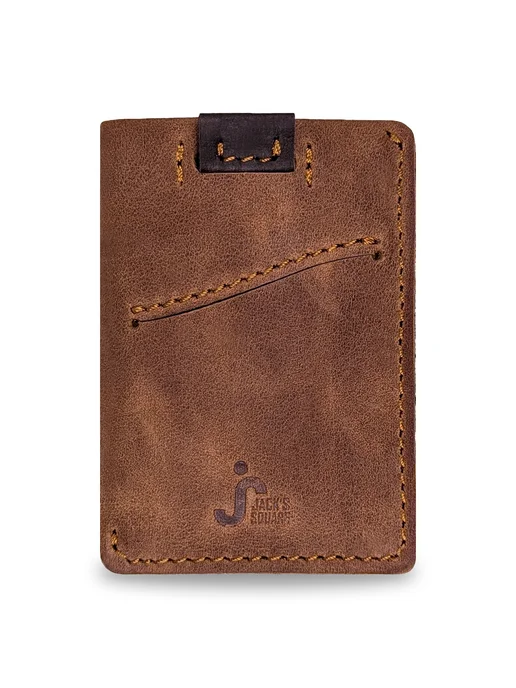 Jack's Square Кожаный картхолдер Owl, коричневый, фото 6