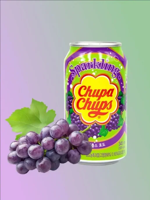 CHUPA CHUPS Напиток газированный со вкусом винограда, 2 шт. по 345 мл, 2 шт, 345 мл, фото 2