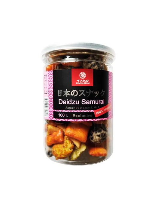 Tako Samurai Японские снеки крекеры Дайдзу самурай, 100 г, 100 г, фото 3
